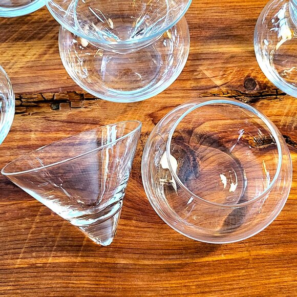 Vintage Stemless Martini Glasses w/ Chiller Bowls – Set of 6 Cocktail Barware - Picture 3 of 14